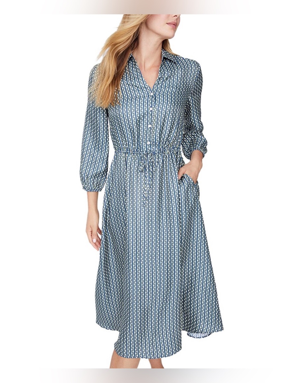 J. McLaughlin Silk blend Mollie Button-Front Midi Dress